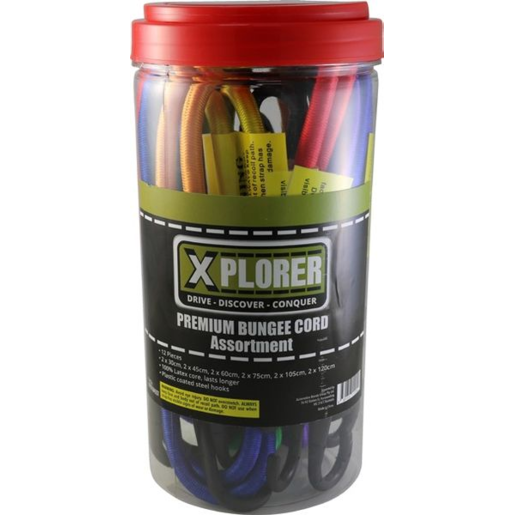 Xplorer 12pcs Premium Bungee Cord Assortment - XPB10ASST