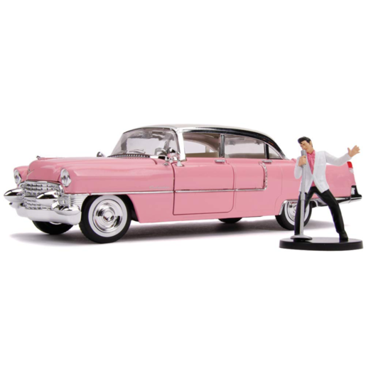 Jada 1955 Cadillac Fleetwood with Elvis Presley Pink 1:24 Scale - JA31007