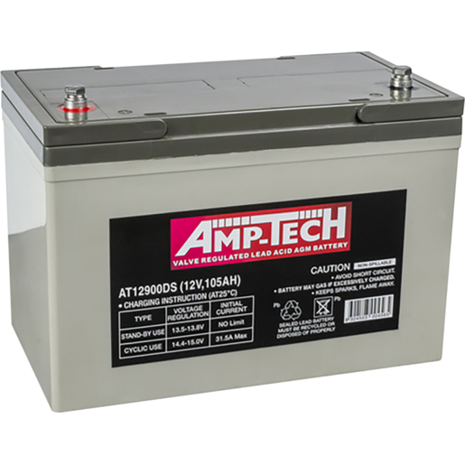AmpTech Deep Cycle 12V 105AH(C20) VRLA-AGM Battery - AT12900DS
