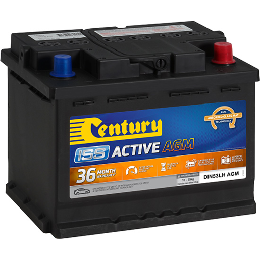 Century DIN53LH AGM ISS Active AGM Stop Start Car Battery - 106122