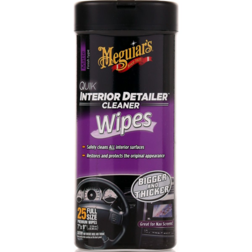 Meguiar's Quik Interior Detailer Cleaner Wipes 25PK - G13600 