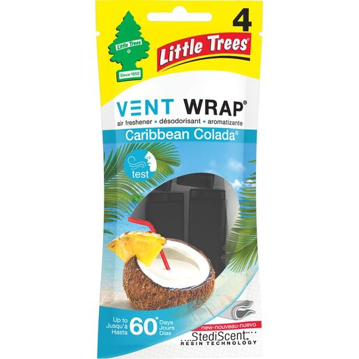 Little Trees Air Freshener Vent Wrap Caribbean Colada 4pk - 52725