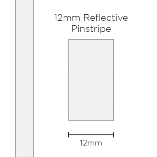 SAAS Pinstripe Reflective White 12mm x 1mt - 11496