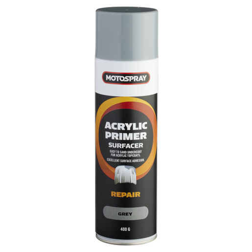 Motospray Acrylic Primer Surfacer Grey 400g Aerosol - MSAPS400