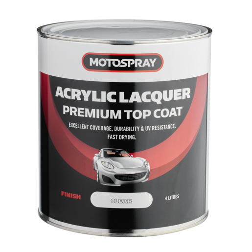 Motospray Acrylic Lacquer Clear 4L - MSTCC4