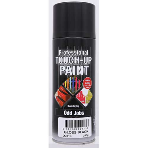 Odd Jobs Professional Touch-Up Spray Paint Black 250g - OJ014