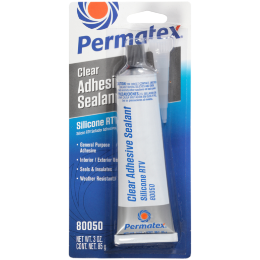 Permatex Clear RTV Silicone Adhesive Sealant 85g - 80050