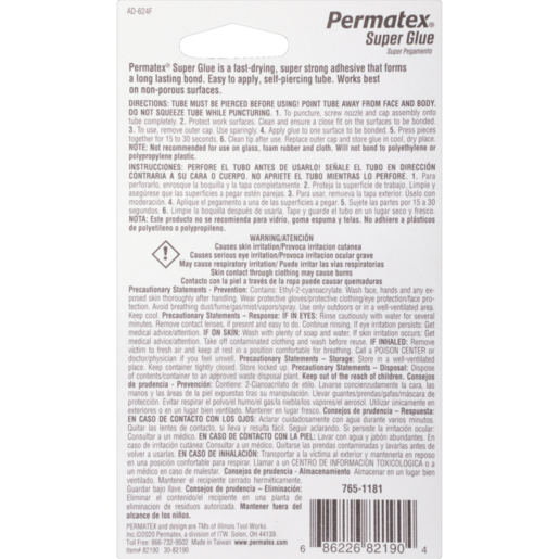 Permatex Super Glue 2g - PX82190