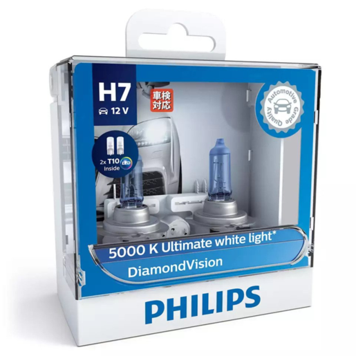 Philips DiamondVision Car Headlight Bulb Globe H7 12V 55W - 12972DVSL