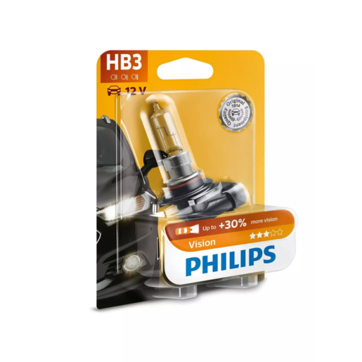 Philips Vision Halogen Headlight Globe HB3/HB3A 12V 65W - 9005PRB1