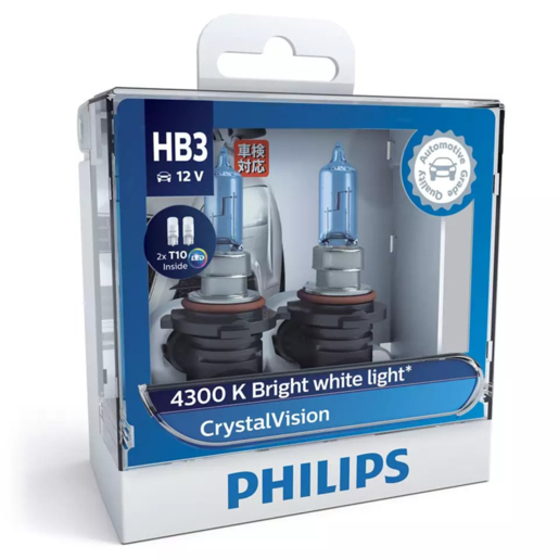 Philips CrystalVision Halogen Headlight Globe HB3 12V 60W - 9005CVSL