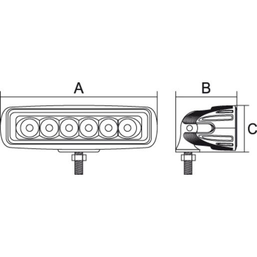 RoadVision LED Work Spot Light Rectangular 10-30V 18W 160x63x45mm - RWL118S