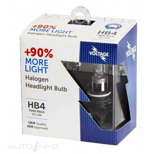 Voltage Globe HB4 +90% Headlight Bulb 12V 51W P22D 2pk - VGHB490