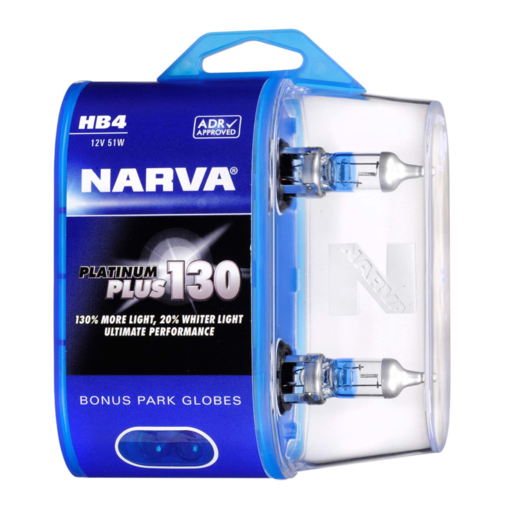 Narva Platinum Plus 130 Halogen Headlight Globes HB4 12V Pack of 2- 48544BL2