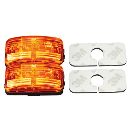 RoadVision LED Marker Lights Adhesive Amber 10-30V 50x25x15mm 2 Pack - BR7A2S