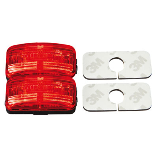 RoadVision LED Marker Lights Adhesive Red 10-30V 50x25x15mm 2 Pack - BR7R2S