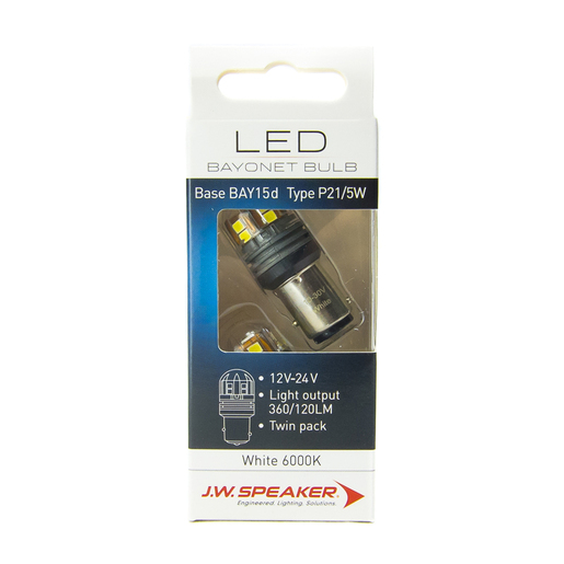 JW Speaker LED Bayonet Bulbs P21/5W BAY15D 12/24V - 990144W
