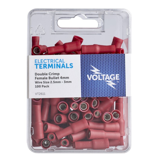 Voltage Electronic Terminal - Female Bullet Red 4mm - VT2611