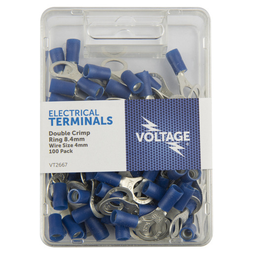 Voltage Ring Terminal Blue 8.4mm 100pk - VT2667 