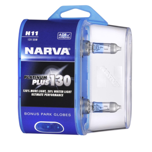 Narva Platinum Plus130 Halogen Headlight Globe H11 12V 55W Pack of 2 - 48548BL2