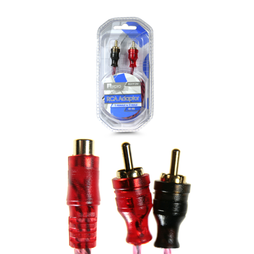 Aerpro Bassix RCA Adaptor 1 Female 2 Male - BSXYF2M