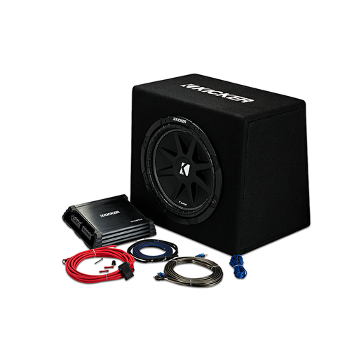 Kicker 12" Ported Enclosure RMS 300 Watts Peak + Amp + Wiring Kit - 44KKP212 