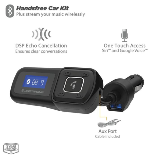 Scosche BT Freq Handsfree Car Kit With FM Transmitter - BTFMA 