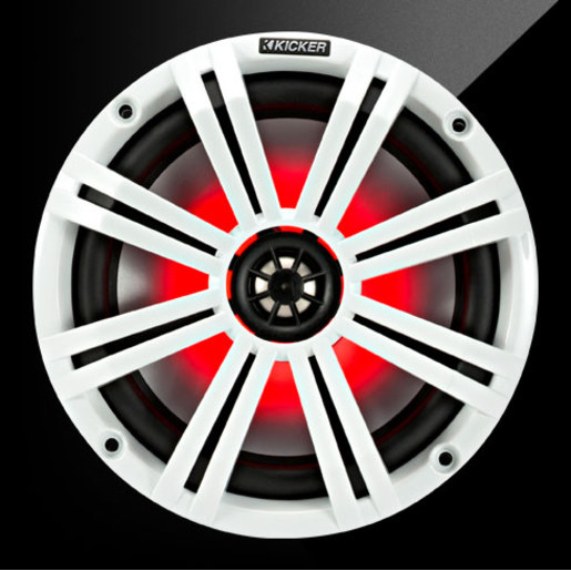 Kicker 8" KM Coaxial Marine Speakers With LED 4 Ohm - 45KM84L 