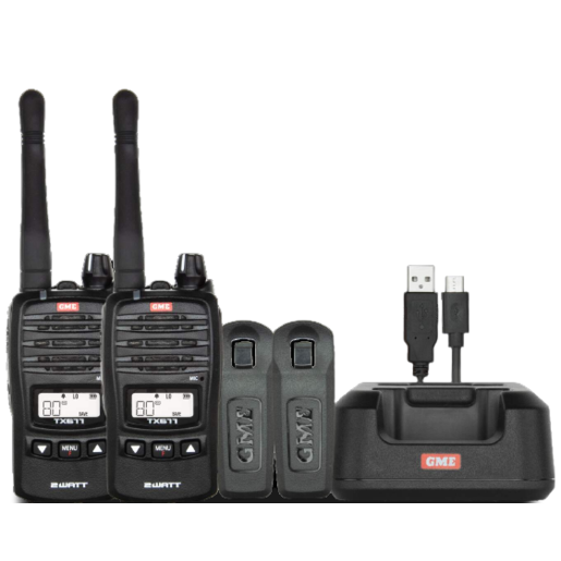 GME 2 Watt UHF CB Handheld Radio Twin Pack - TX677TP