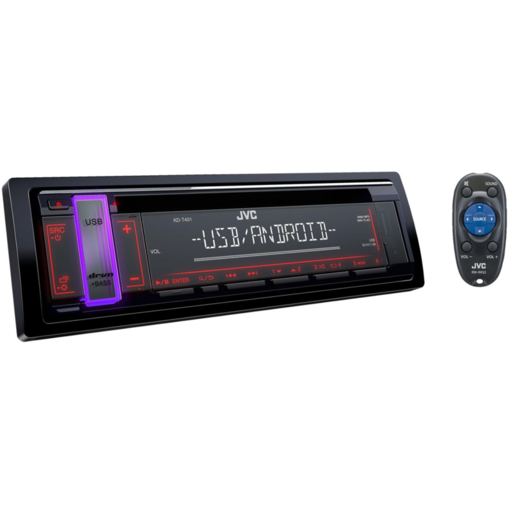 JVC CD Receiver With USB/AUX Input 1DIN 200W - KD-T401