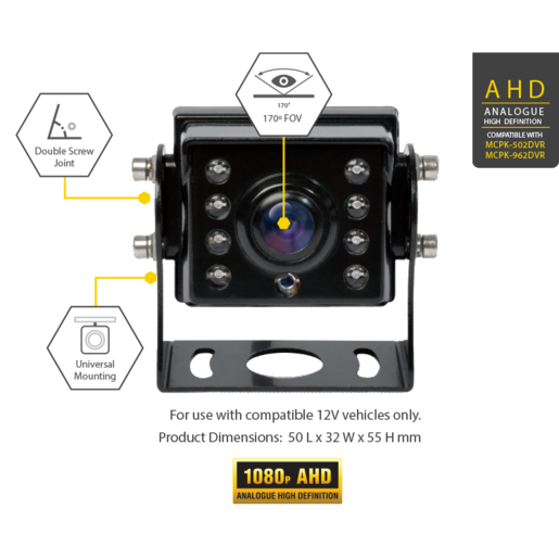 Parkmate AHD Heavy Duty Camera 8M Cable Connector 2.5mm - PM-90AHV