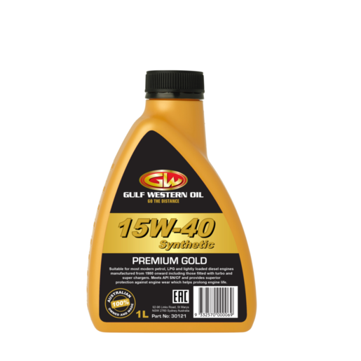 Gulf Western 15W-40 Semi Synthetic Premium Gold Top Up 1L - 30121