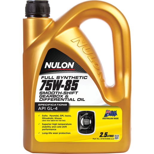 Nulon 75W-85 Smooth-Shift Manual Gearbox Differential Oil 2.5L - SYN75W85-2.5