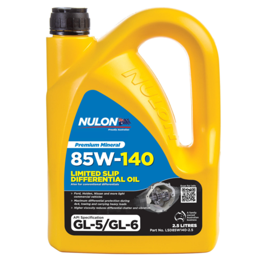 Nulon Premium 85W-140 Limited Slip Differential Oil 2.5L - LSD85W140-2.5