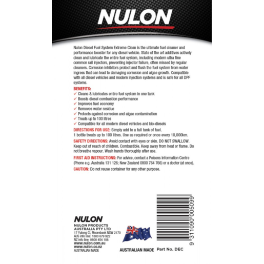 Nulon Pro-Strength Diesel Fuel System Extreme Clean 500ml - DEC