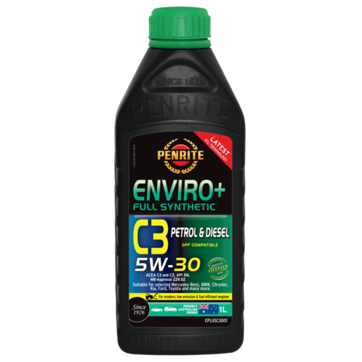 Penrite Enviro+ C3 5W-30 Full Synthetic Engine Oil 1L - EPLUSC3001