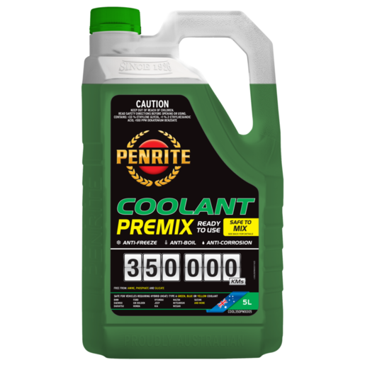 Penrite 350 000km Engine Coolant Premix Green 5L - COOL350PMX005