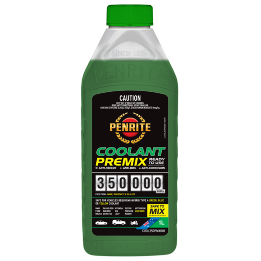 Penrite 350 000 km Green Coolant Premix 1L - COOL350PMX001