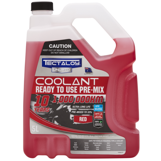 Tectaloy Coolant Unlmtd Premix Red 5L - TUPR5L 