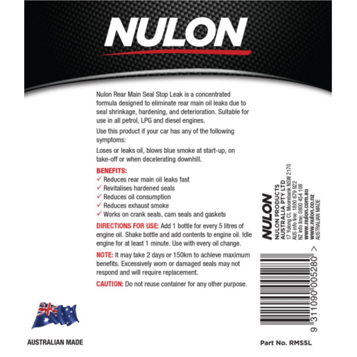 Nulon Pro Strength Rear Main Seal Stop Leak 500mL RMSSL Nulon