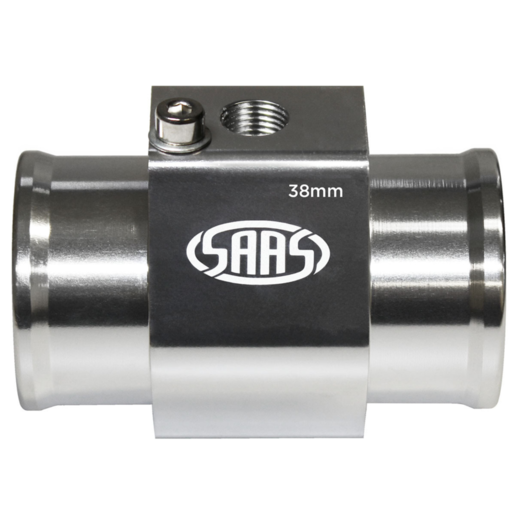 SAAS Water Temp Adapter Rad Hose 38mm Black Aluminium - SWTA38B