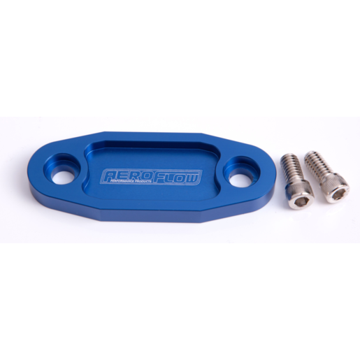 Aeroflow Billet Fuel Pump Block-Off Plate Blue - AF64-2020