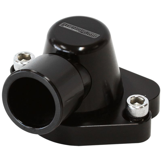 Aeroflow Billet Thermostat Housing Black - AF64-2056BLK