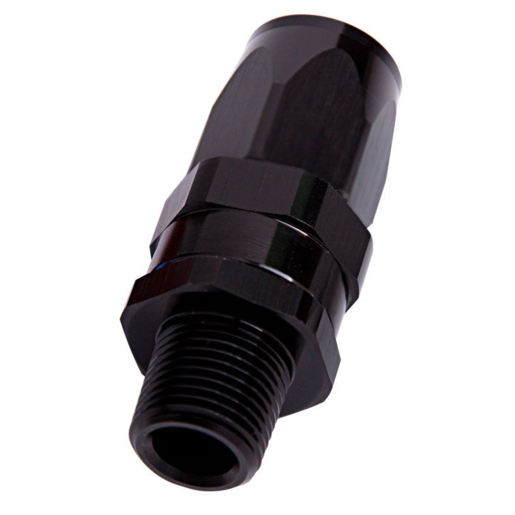 Aeroflow Male NPT Taper Swivel Straight Hose End 3/8" to -8AN - AF830-08-06BLK