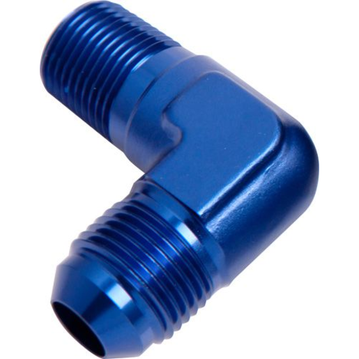 Aeroflow 90 Degree NPT to Male Flare Adapter 1/8" to -3AN Blue - AF822-03