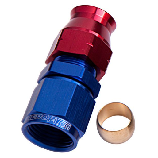 Aeroflow Tube to Female AN Adapter 1/2" to -8AN Blue/Red - AF109-08