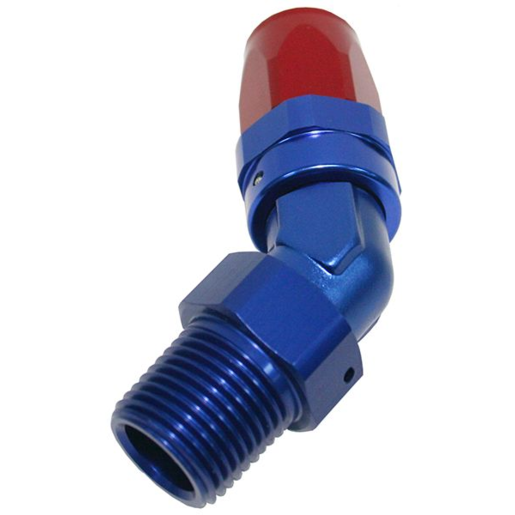 Aeroflow Male NPT Taper Swivel 45 Degree Hose End 3/8" to -8AN - AF828-08-06