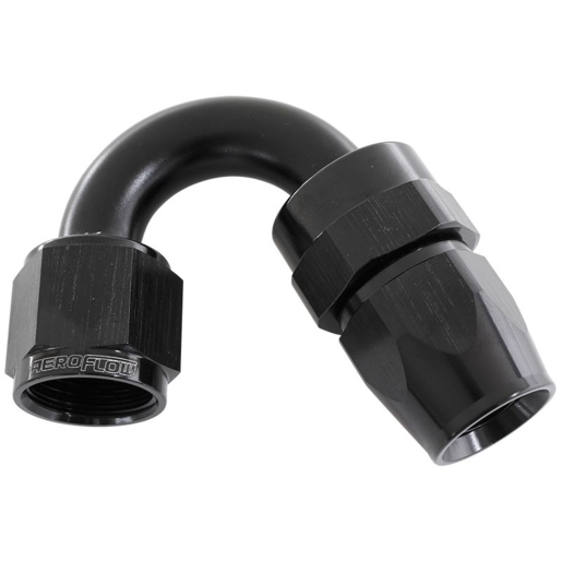 Aeroflow 200 Series PTFE 150 Degree Hose End -4AN Black - AF205-04DBLK