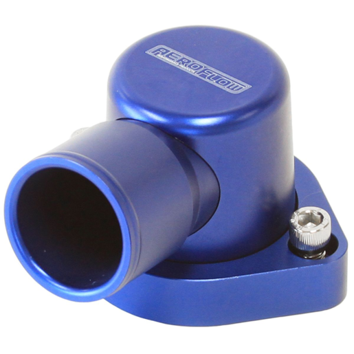 Aeroflow Billet 90 Degree Thermostat Housing Blue - AF64-2039