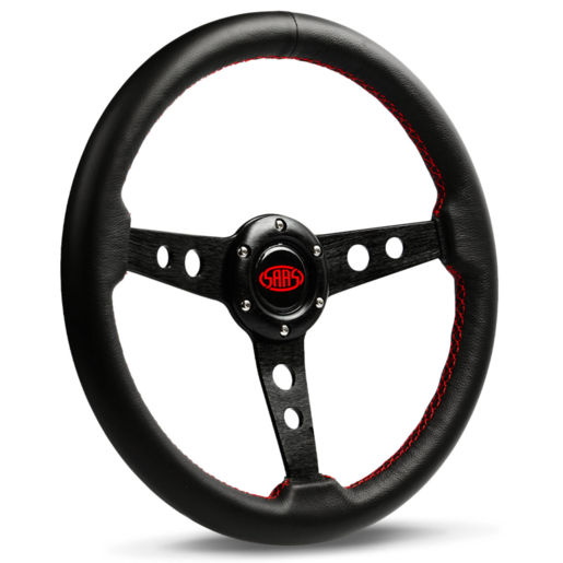 SAAS Steering Wheel Leather 14" ADR Retro Black Spoke - SW616OS-L